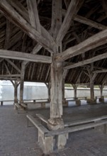 Seignealy. Market hall partial view from inside