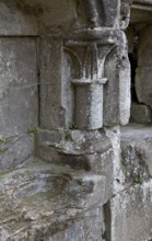 Walkenried Ruin of the monastery church Piscine on the left and credenza on the right in the