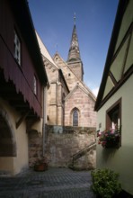 View of the church complex from Schulgässchen, St., Sankt, Saint