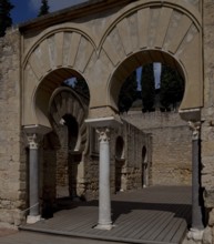 Medina Azahara, ruins of the palace city. Palace complex upper basilica building detail