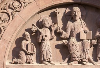 Basel, Cathedral (Basel Minster), north transept, Galluspforte, tympanum, Christ as judge of the