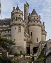 Rebuilt by Viollet-le-Duc 1857-84, southern towers from the west, Tour Arthus with figure of the