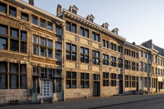 Liège, Rue Hors-Château, old houses with post-modern windows and doors