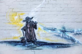 Star Wars, Yoda mural, Arts District, Las Vegas, Nevada, USA, North America