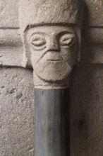 Pilgrimage church, Romanesque mask on the baptismal font, St., Saint, Saint