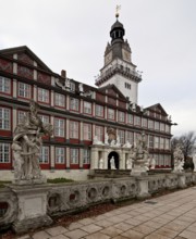 Wolfenbüttel Castle Portal façade partial view with castle tower, present appearance 1714-17 by