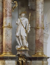 The peasant saint Wendelin at St Peter's altar. The Vierzehnheiligen Basilica near Bad Staffelstein