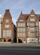 Bremen, Böttcherstraße, Robinson Crusoe House and Atlantis House (view from Martinistraße)