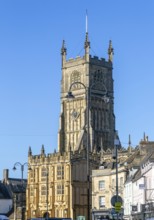 Tower of Saint John the Baptist church, Cirencester, Gloucestershire, England, UK