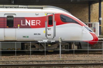 London North Eastern Railway LNER, British Rail Class 801 Azuma train at Lincoln station,