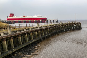 Thames Highway KESS vehicle carrier ship docked, River Humber, Port of Grimsby, river terminal,