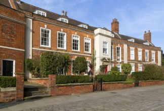 Georgian architecture of houses in Minster Yard of Lincoln cathedral, city of Lincoln,