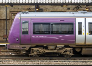 EMR Regional Class 170 train at Lincoln railway station, city of Lincoln, Lincolnshire, England, UK