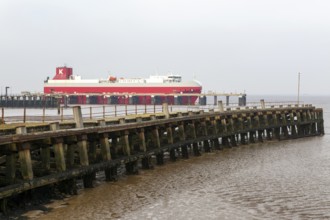 Thames Highway KESS vehicle carrier ship docked, River Humber, Port of Grimsby, river terminal,