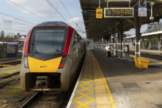 Greater Anglia, British Rail Class Stadler 755 bi-modal multiple unit passenger train arriving at