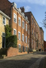 Historic buildings of Christ's Hospital Terrace, city of Lincoln, Lincolnshire, England, UK