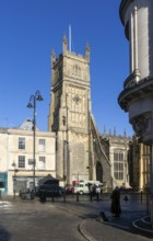 Tower of Saint John the Baptist church, Cirencester, Gloucestershire, England, UK