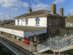 Railway station buildings, Woodbridge, Suffolk, England, UK