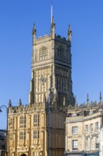 Tower of Saint John the Baptist church, Cirencester, Gloucestershire, England, UK