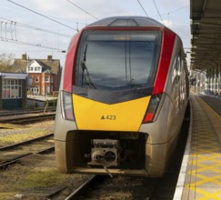 Greater Anglia, British Rail Class Stadler 755 bi-modal multiple unit passenger train arriving at