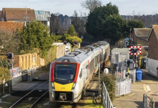 Greater Anglia, British Rail Class Stadler 755 bi-modal multiple unit passenger train arriving at