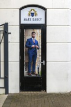 Poster advert for Marc Darcy menswear fashion brand mens' clothes, Chippenham, Wiltshire, England,