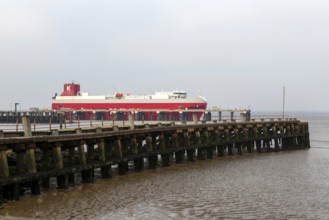 Thames Highway KESS vehicle carrier ship docked, River Humber, Port of Grimsby, river terminal,