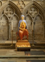 Our Lady of Lincoln statue sculpture Lady Chapel of Lincoln cathedral church, city of Lincoln,