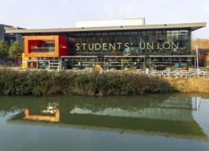 Students' Union building, Brayford campus, University of Lincoln, city of Lincoln, Lincolnshire,