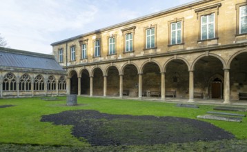 Cloisters of Lincoln cathedral church, city of Lincoln, Lincolnshire, England, UK