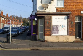 Corner shop in area Victorian terraced housing, Eastbourne Street, inner city of Lincoln,