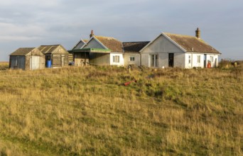 Beach house seaside bungalow called the Beacons at Shingle Street, Suffolk, England, UK