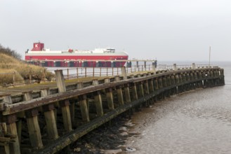 Thames Highway KESS vehicle carrier ship docked, River Humber, Port of Grimsby, river terminal,