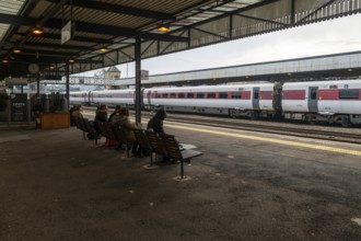 London North Eastern Railway LNER, British Rail Class 801 Azuma train at Lincoln station,