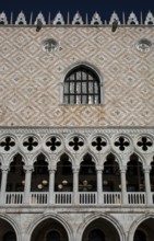 Italy Venice Doge's Palace -5 South Wing 14th-15th century Section of façade