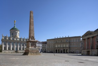 Potsdam, reconstructed Alter Markt, Old Town Hall, Obelisk and Museum Barberini