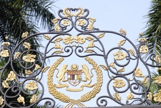 Entrance symbol or logo of majestic royal palace, Malaysia, Asia