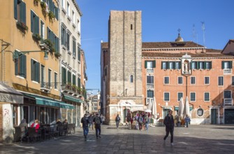 Italy Venice Campo Santa Margarita -307 northern narrow side of the square with campanile of the