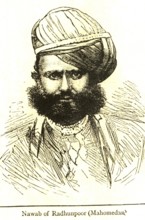 Lithographic portraits Nawab of Radhunpoor Mahomedan, India NO MR