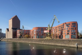 Duisburg, Inner Harbour, State Archive of North Rhine-Westphalia, built in 2010-2013 by the