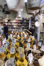 Shop, spices, oriental spice trade in Noailles, Marseille, France, Europe