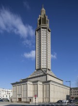 Le Havre, Church of St-Joseph, 1950s by Auguste Perret, view from south-west, St., St., Saint