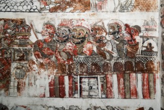 Murals depicting Ramayana and Mahabharat on ceiling in Chennakeshavaraya temple, Adiyamankottai