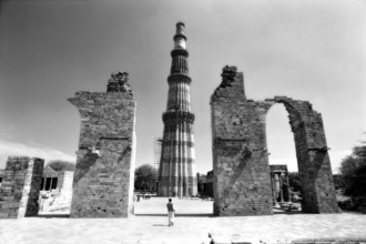 Qutab Minar Indo-Islamic architecture in Delhi, India, Asia