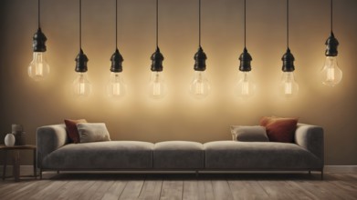 AI generated light bulb image. Ideas design concept with light bulb