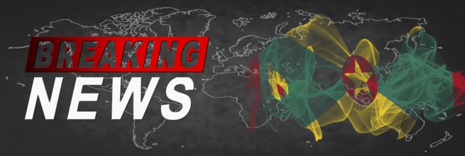 Grenada Breaking News, Smoke Flag Background