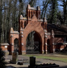 Vollenschier Altmark cemetery gate 74700 View from the south Neo-Gothic canopy architecture 1876-80