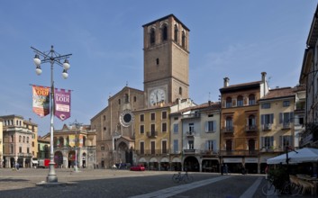 Italy Lodi 89763 Piazza della Vittoria surrounded by arcaded houses of the 15-17th century