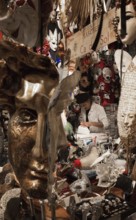 Italy Venice Mask maker -226 in his workshop surrounded by his products