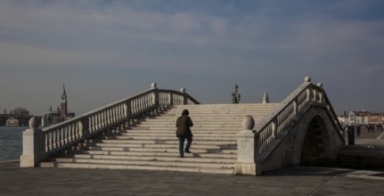 Italy Venice Canale di San Marco -320 pedestrian bridge over the Rio della Tana at the beginning of